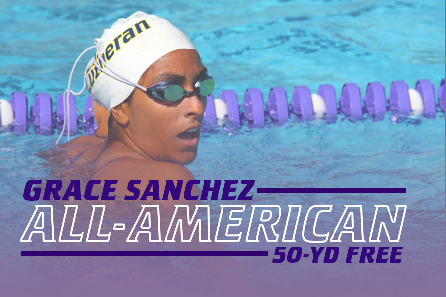 Grace Sanchez garners All-America status with a 10th-place finish in the 50-yard free.