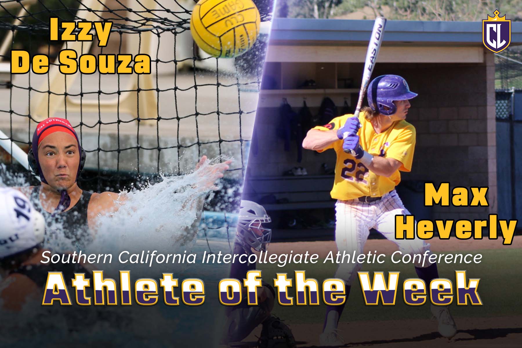 De Souza, Heverly Named SCIAC Athlete of the Week