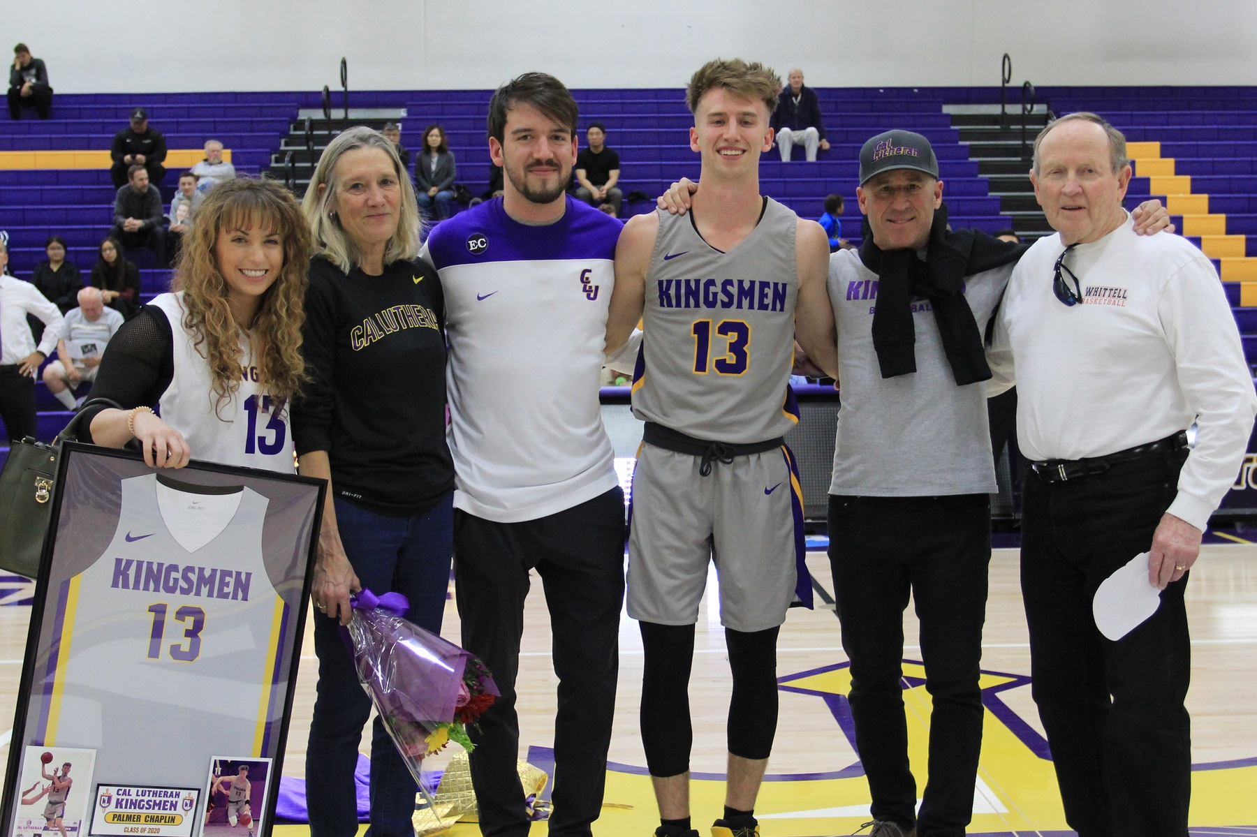 Palmer Chaplin is accompanied with his family and friends on senior night. (Photo: Gabby Flores)