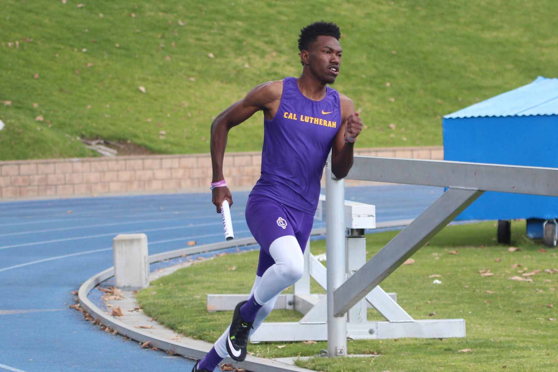 Chris Brodnax was part of the 4x400 relay team that took gold at the SCIAC Multi-Dual Meet #1.