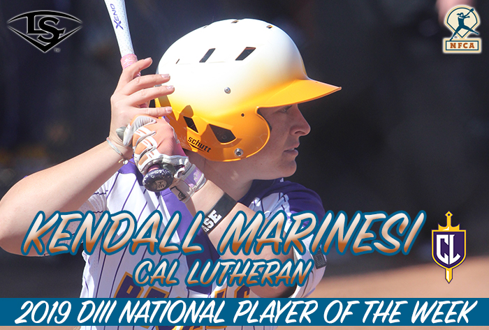 Marinesi Named Louisville Slugger/NFCA Division III Player of the Week