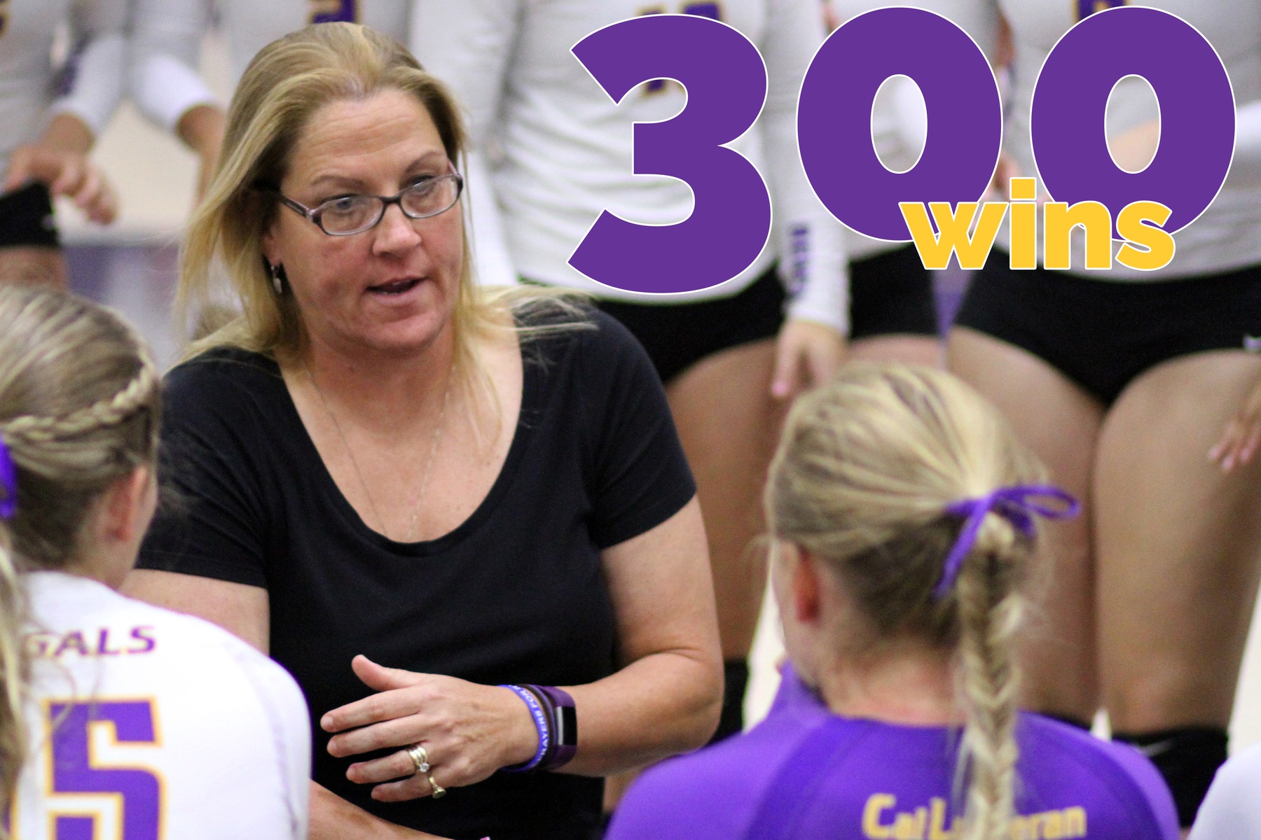 Kellee Roesel reached 300 career victories in her 12th season at the helm of the Regals volleyball program (Photo: Tracy L. Olson).