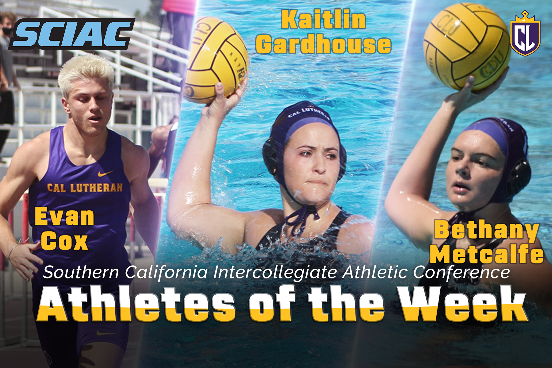 Cox, Gardhouse, Metcalfe Selected SCIAC Athlete of the Week