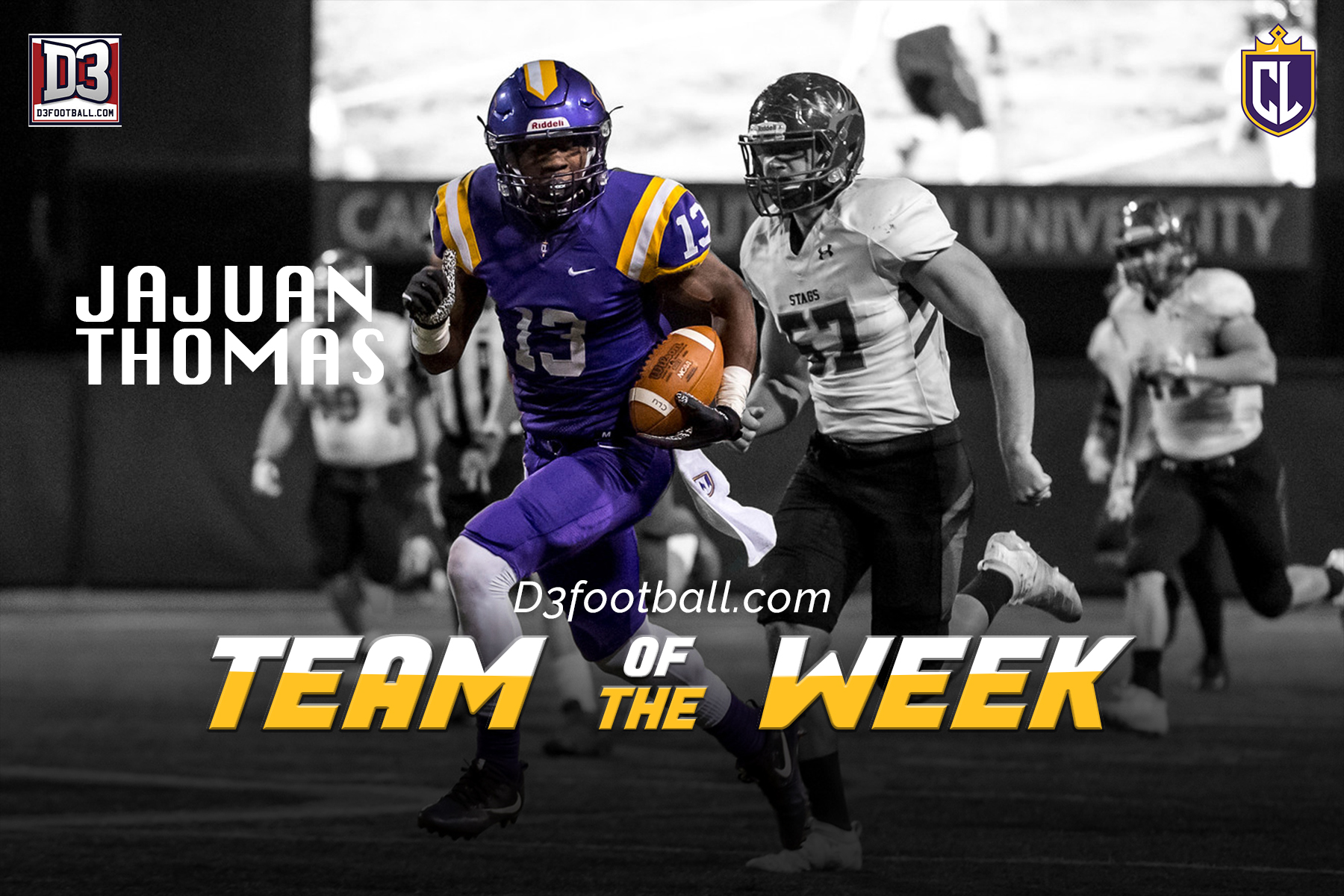 Thomas Named D3football.com Team of the Week Wide Receiver