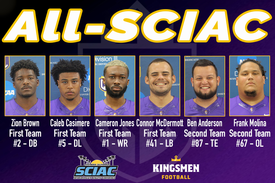 Six Kingsmen Earn All-SCIAC; Four on First Team, Two on Second Team