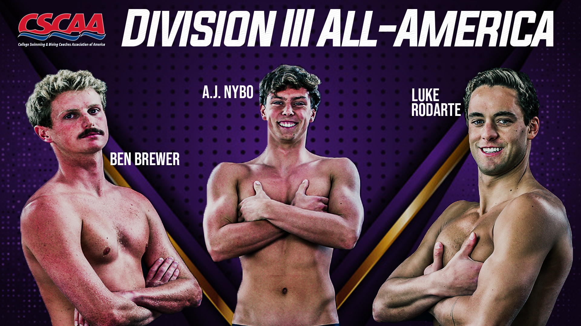 Brewer, Nybo, Rodarte Named to Division III All-America Team by CSCAA