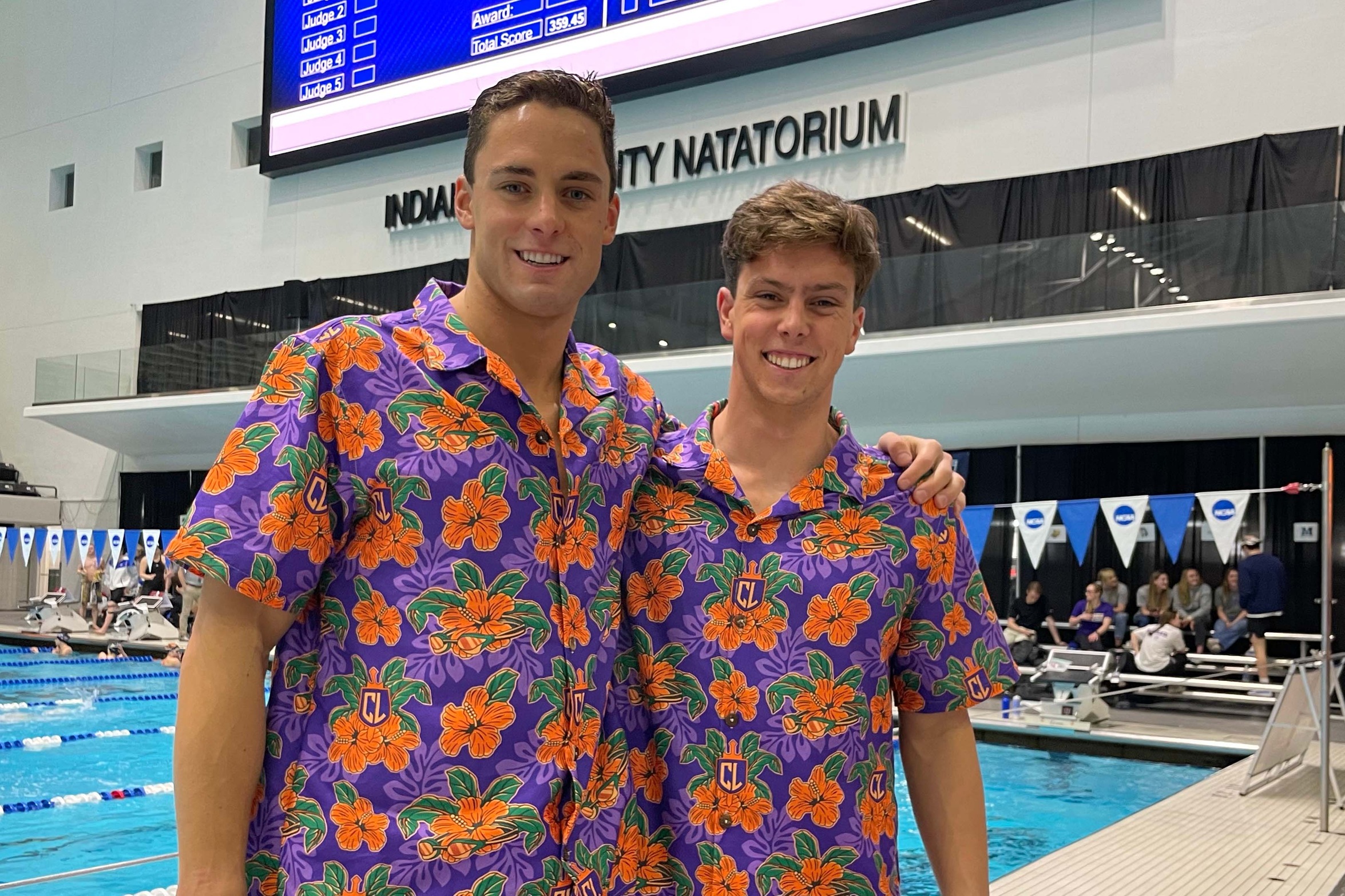 Luke Rodarte (left) and Andreas Nybo at NCAA Division III Swimming & Diving Championships