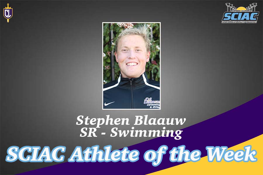 Blaauw Named SCIAC Athlete of the Week
