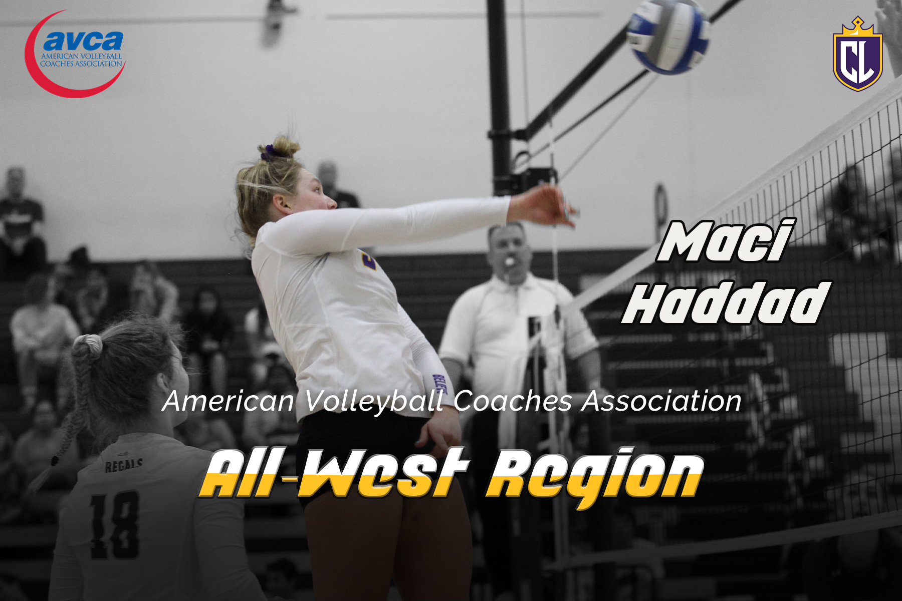 Haddad Selected All-West Region for Second Consecutive Season